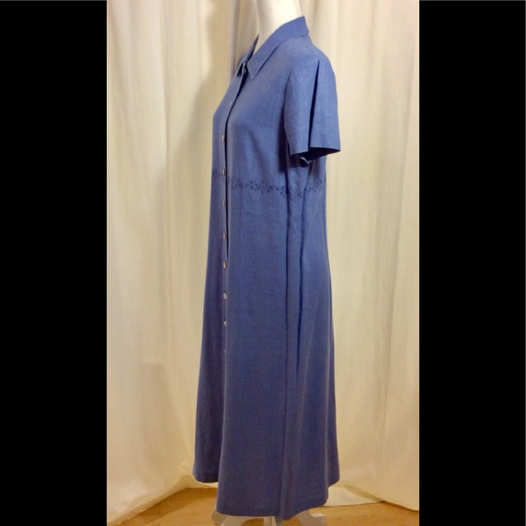 TALBOTS Linen Buttondown Shirt Style Dress - Picture 3 of 8